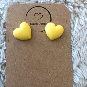 Yellow Heart Earrings